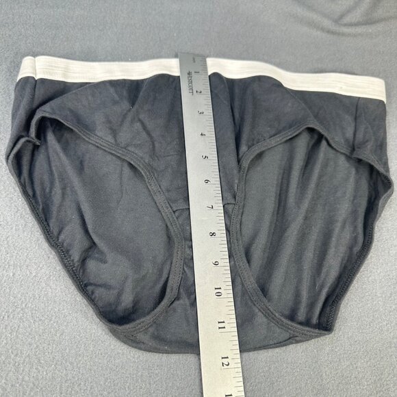 Hanes Womens Size XL 8 Panty Bikini Brief Black White New Without Tags - Picture 5 of 6